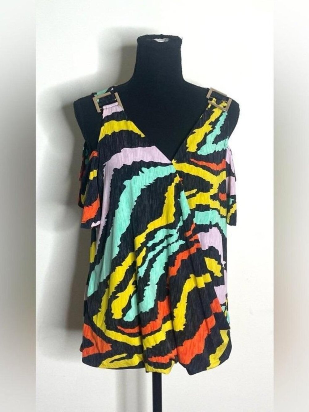 Bold Elements Women's Black and Orange Blouse